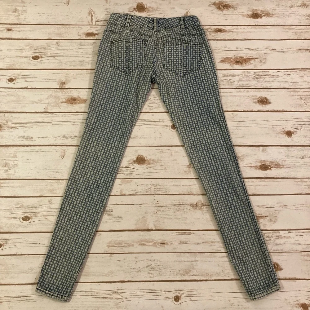 Free People Diamond Geometric Print Skinny Jeans Size 24